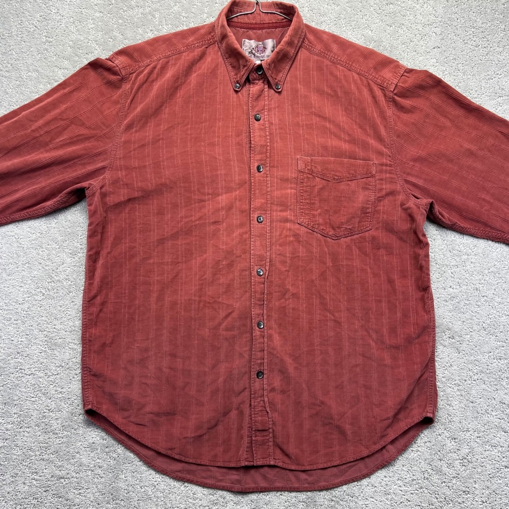 The Territory Ahead Shirt Mens Large Red Corduroy Faded Button Down Longsleeve - Picture 2 of 16